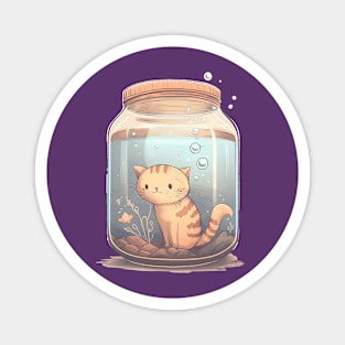 Kitty in the jar anime kawai design Magnet